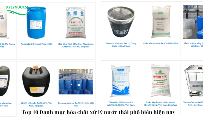 Top 10 Danh mục hóa chất xử lý nước thải phổ biến hiện nay